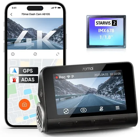 70mai A810S Dashcam 4K HDR, GPS, WLAN (DR2830)