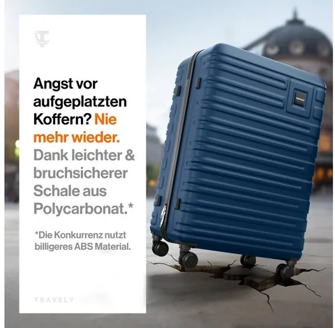 Travely Polycarbonat Koffer XL 77 cm
