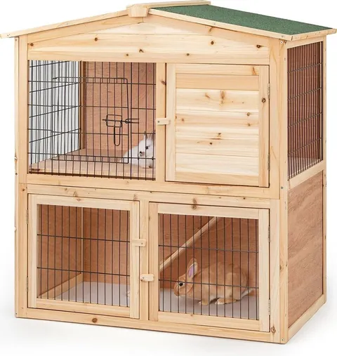 lionto Kaninchenstall 2 Etagen (98 × 54 × 100 cm)