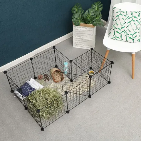 Songmics Verstellbares Laufgitter für Kleintiere und Meerschweinchen 143x73x36cm