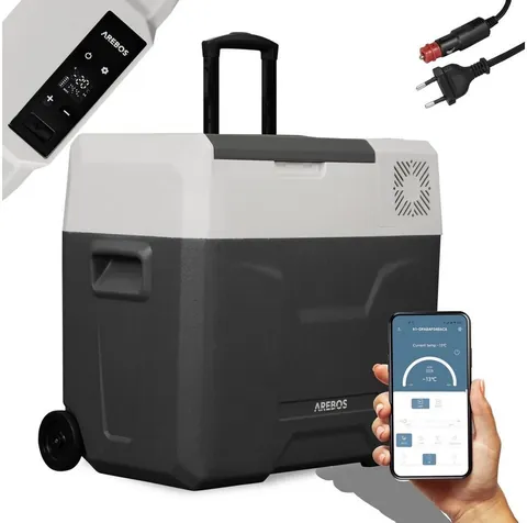 Arebos Kompressor-Kühlbox mit Rollen 47 l