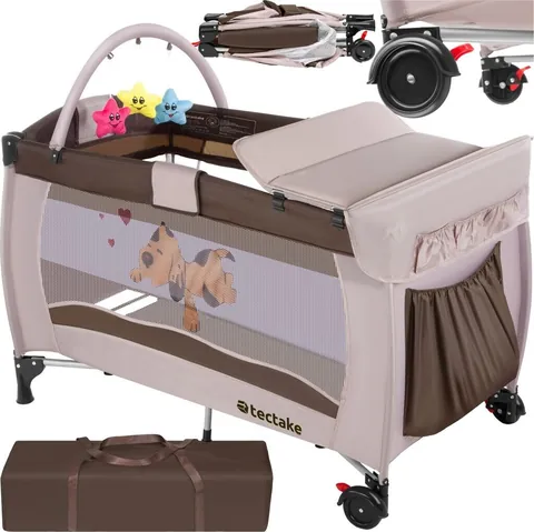 TecTake Kinderreisebett Hund mit Wickelauflage